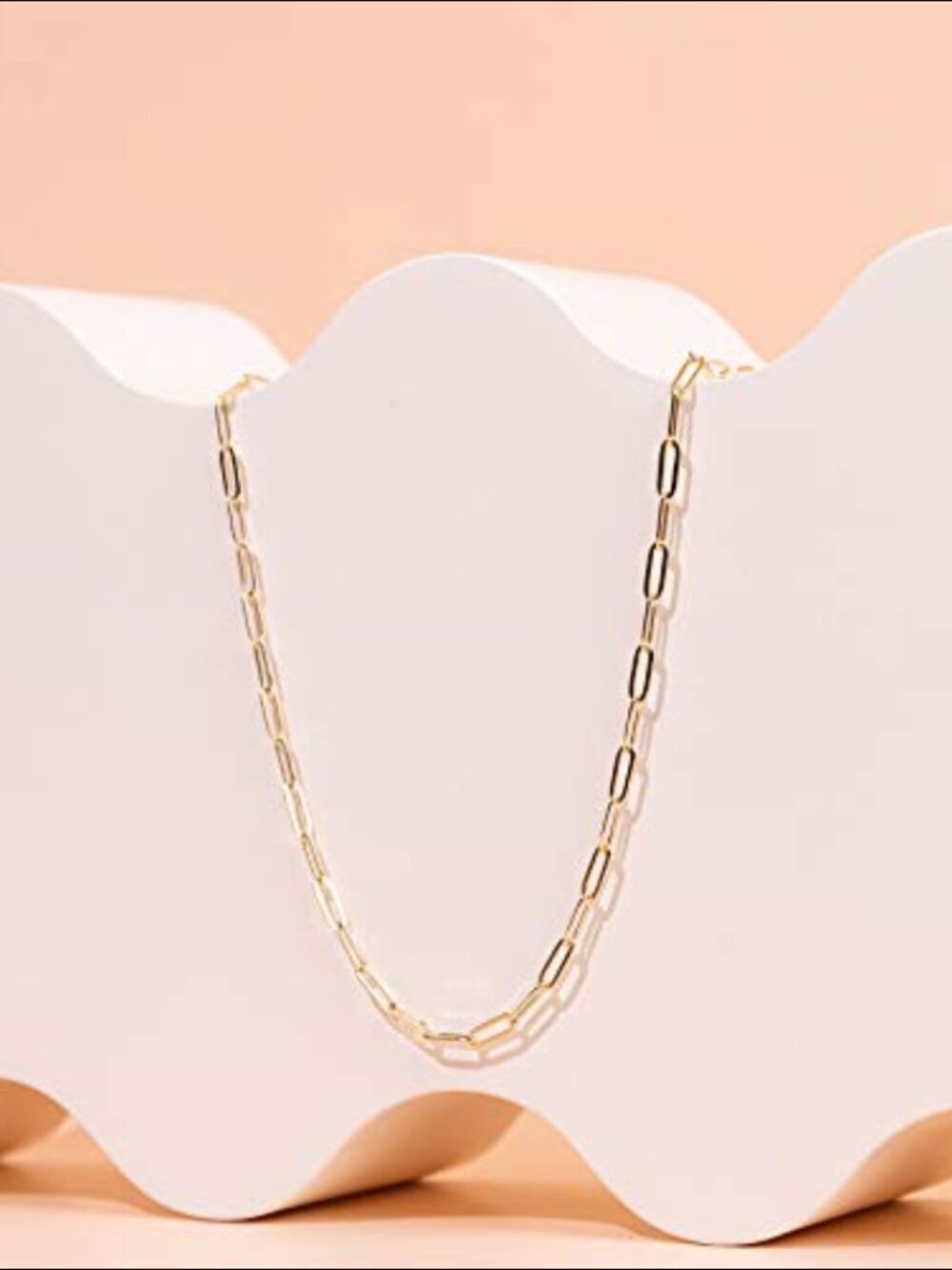 14K Yellow Gold Paperclip Chain Necklace Adjustable Layering Minimalist Dainty - Picture 5 of 5